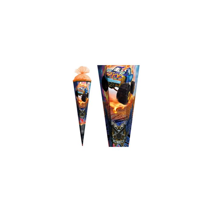 ROTH Schultüte "Monstertruck Fire", eckig, 850 mm