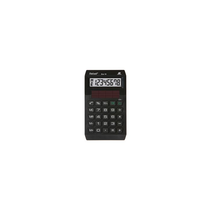 Rebell Calculatrice ECO 10, 8 chiffres, noir