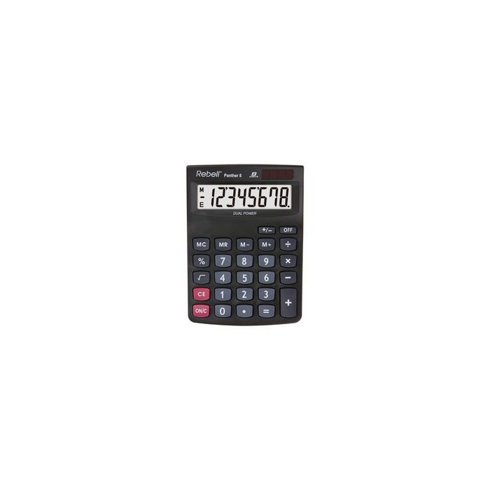 Rebell Calculatrice PANTHER 8 BX, 8 chiffres, noir