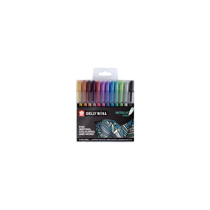 SAKURA Stylo roller encre gel Gelly Roll Metallic étui de 12