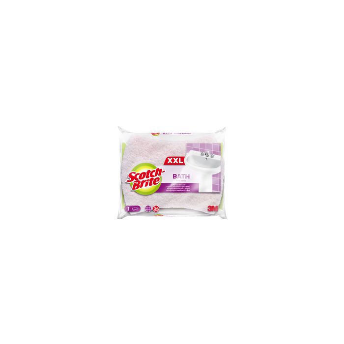 Scotch-Brite Eponge de nettoyage Bath XXL, rose/blanc