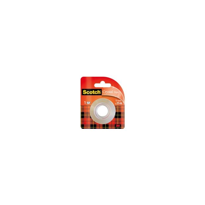 Scotch Ruban adhésif Crystal, transparent, 19 mm x 25 mm x12