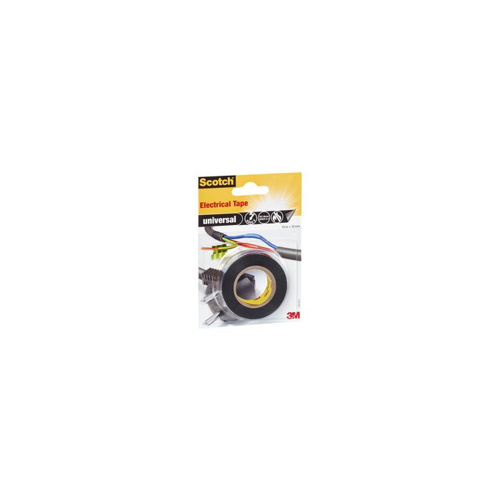 Scotch Ruban isolant universel, 15 mm x 10 mm, noir