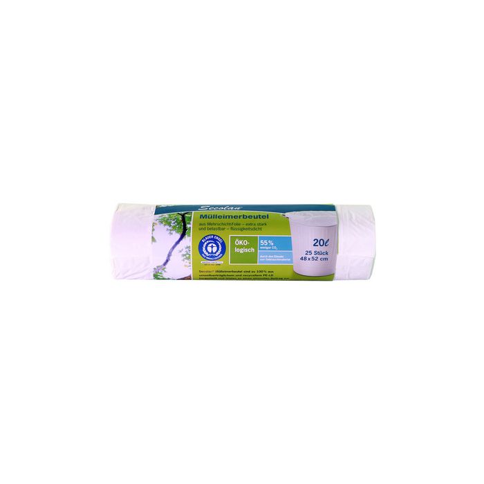 Secolan Sac poubelle, 20 litres, sans fermeture, blanc