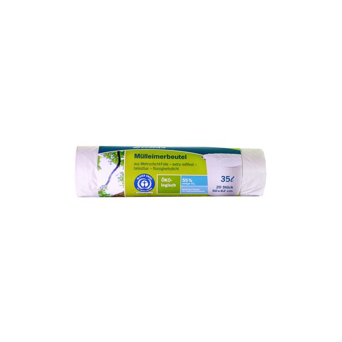 Secolan Sac poubelle, 35 litres, sans fermeture, blanc