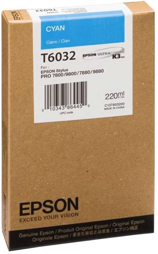 Cartouche de Marque Epson T6032 Cyan (220ml)