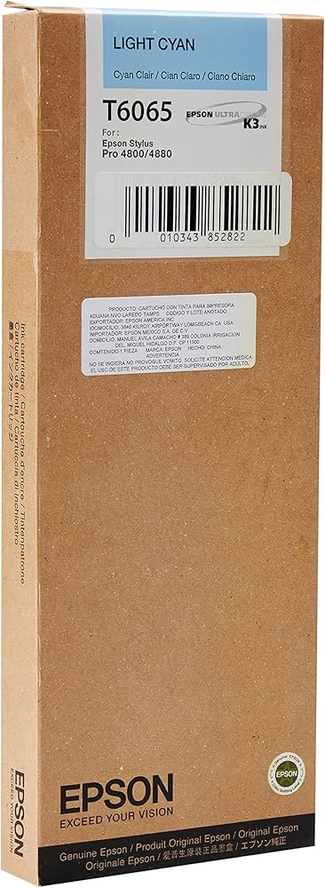 Cartouche Jet d'encre de Marque Epson T6065 Cyan Clair (220ml)