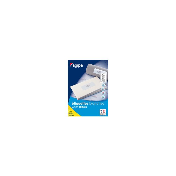 agipa Etiquette universelle, 45,7 x 25,4 mm, blanc