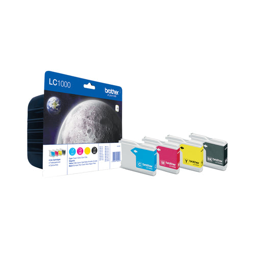 Cartouches compatibles premiums Brother LC1000VALBP - multipack 4 couleurs : noire, cyan, magenta, jaune