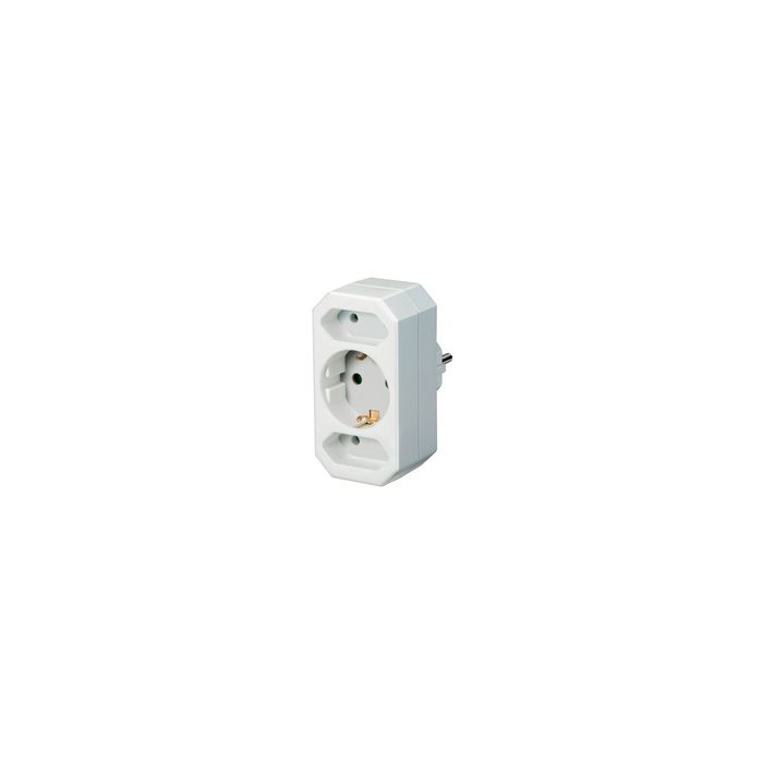 brennenstuhl Adapterstecker, Euro- und Schutzkontakt, weiß