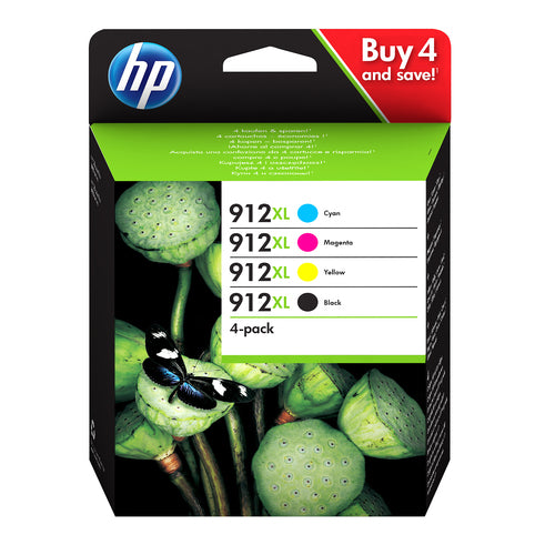 Cartouches compatibles premiums HP 3YP34AE / 912XL - multipack 4 couleurs : noire, cyan, magenta, jaune