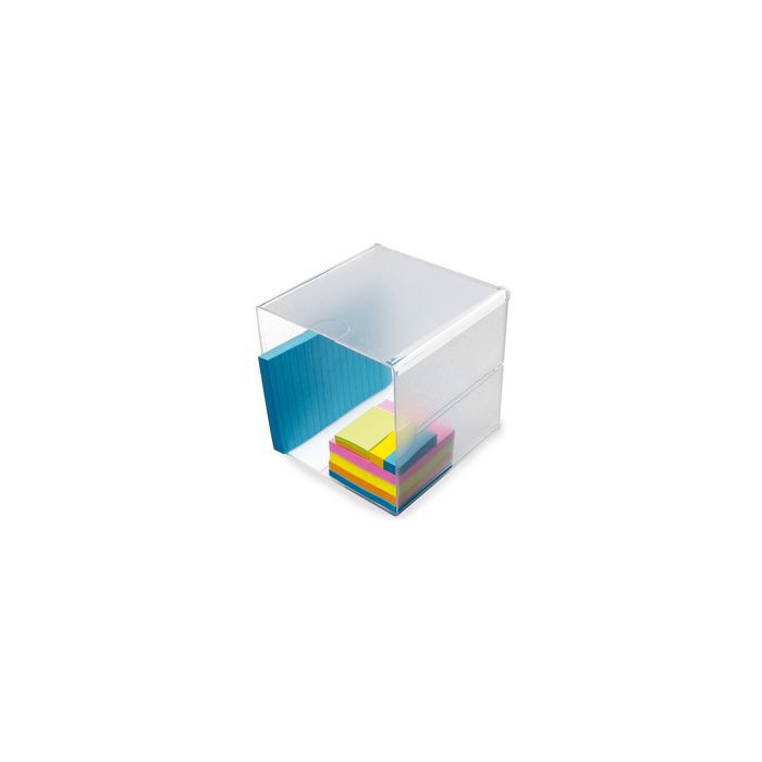 deflecto Boîte de rangement Cube, 1 casier, cristal