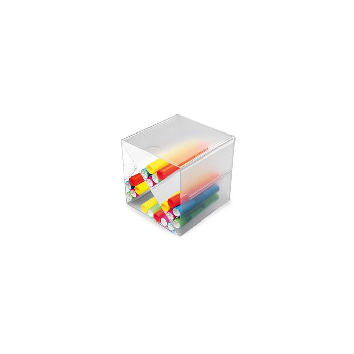 deflecto Boîte de rangement Cube, 4 casiers, cristal