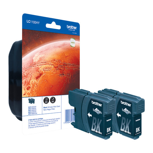 Cartouche d'origine Brother LC1100HYBKBP2 - noire - pack de 2