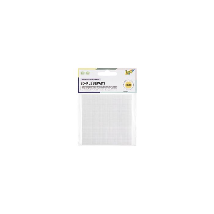 folia Carrés adhésifs 3D, 5 x 5 mm, blanc, assorti