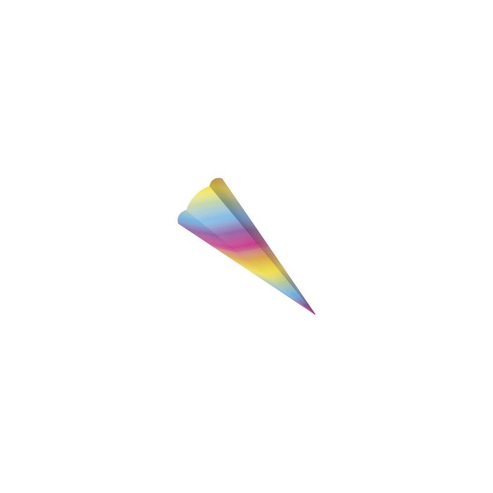 folia Schultüten-Zuschnitt, 6-eckig, 680mm, Regenbogenfarben