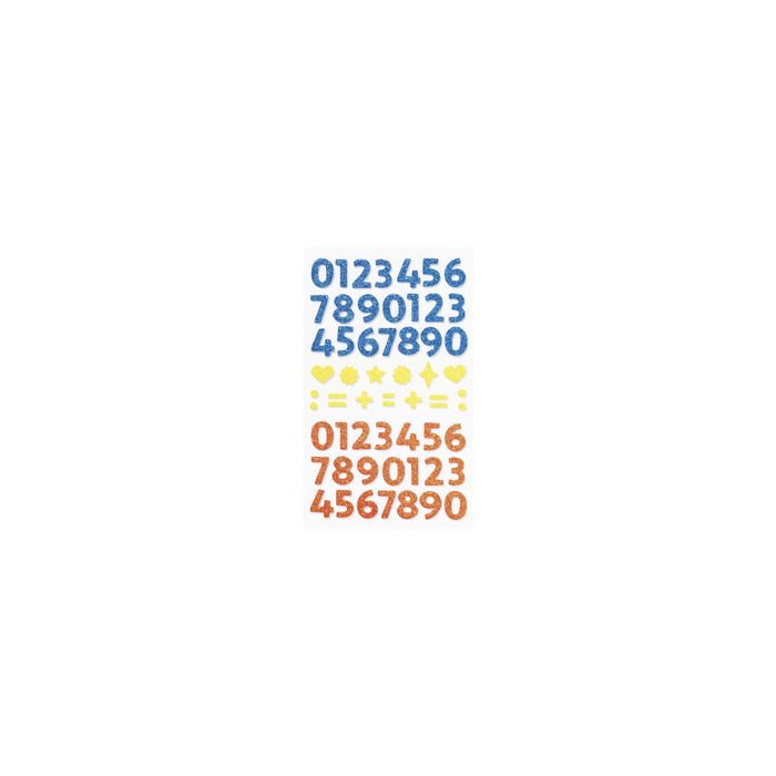 folia Sticker pailleté en caoutchouc mousse NUMBERS
