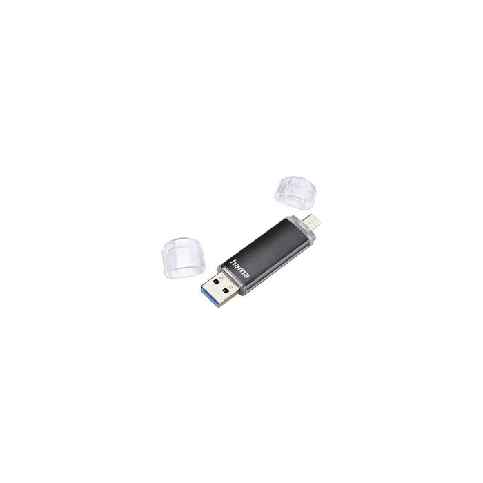 hama Clé USB 3.0 "Laeta Twin", 128 GB, noir