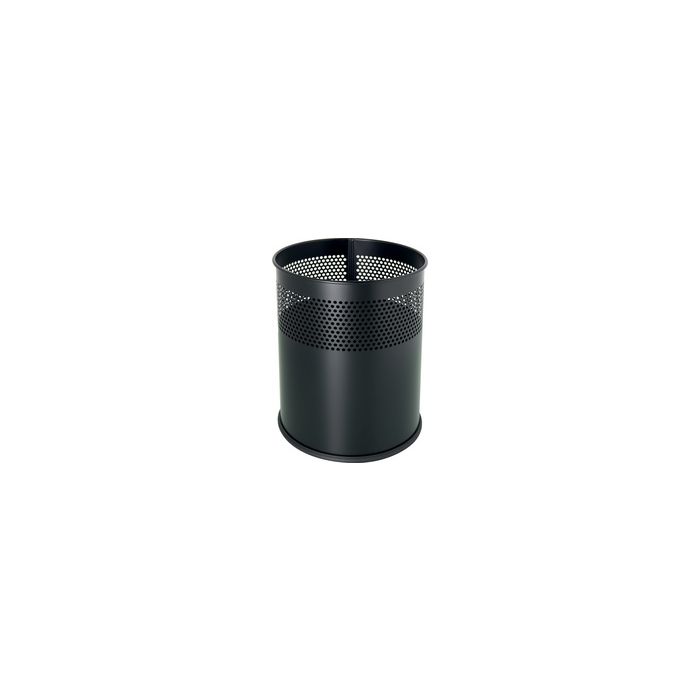 helit Corbeille à papier en acier "the dot", 15 L, noir