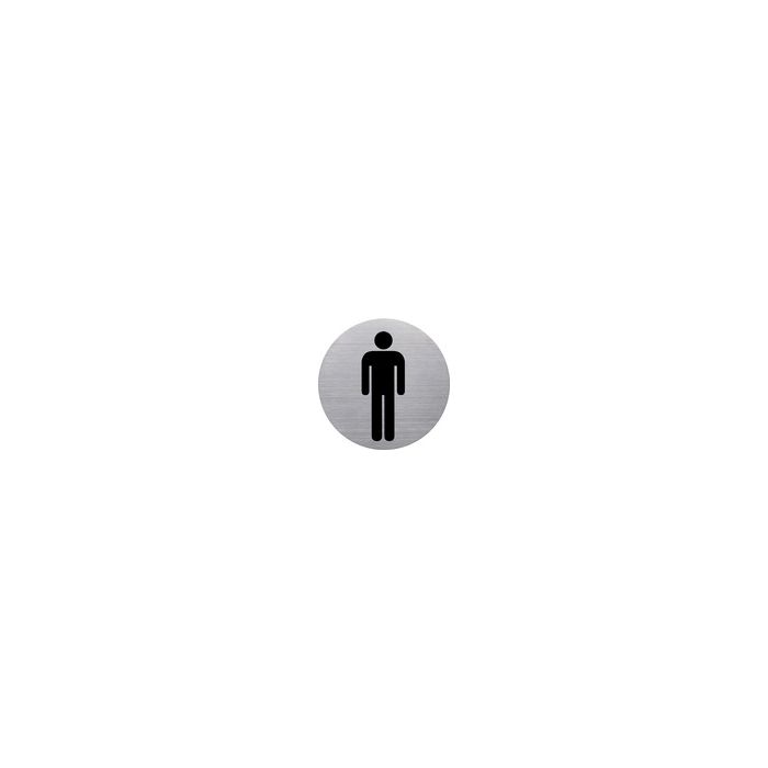 helit Pictogramme "the badge" WC-Hommes, rond, argent