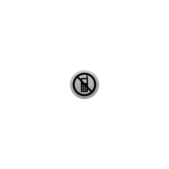 helit Pictogramme "the badge" portable interdit, argent