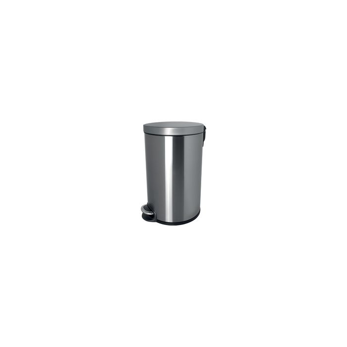 helit Poubelle à pédale "the silent", 12 litres, argent
