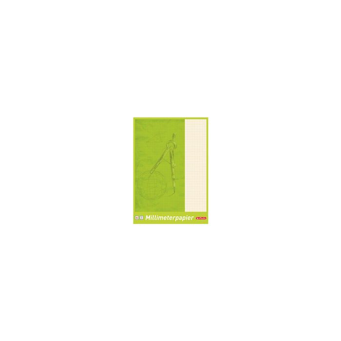 herlitz Bloc de papier millimétré A4, 80 g/m2, 25 feuilles