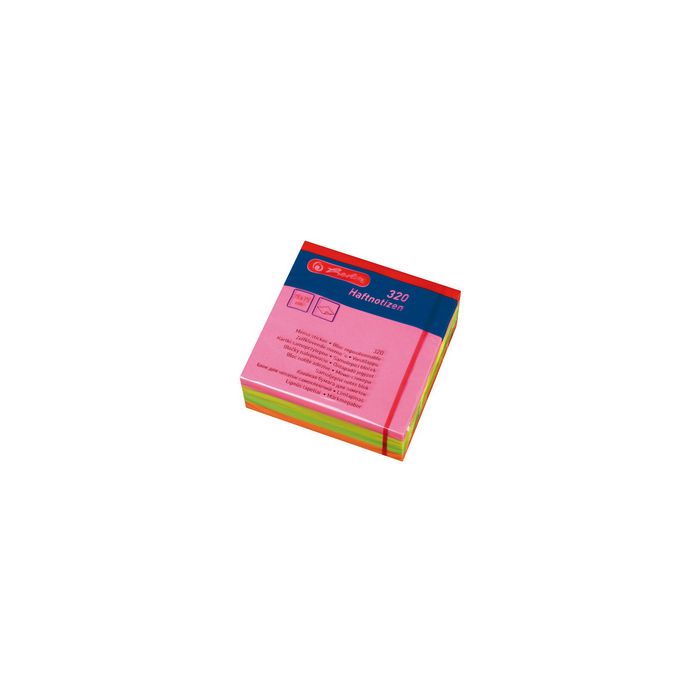 herlitz Bloc-notes adhésifs, 75 x 75 mm, couleurs fluo