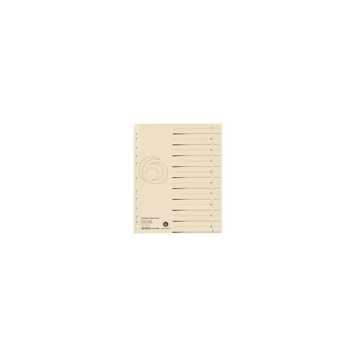 herlitz Intercalaires, A4 extra large, en carte lustrée