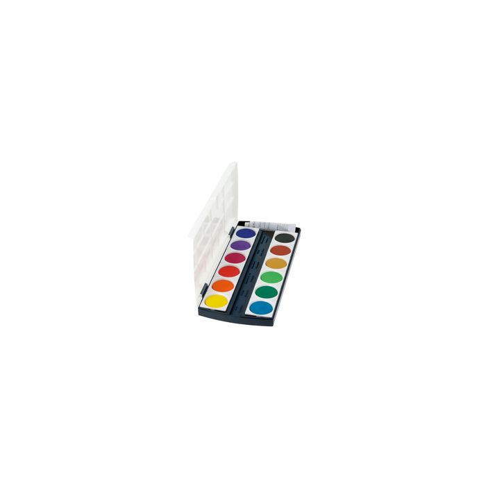 herlitz Pastilles de gouache ST12, 12 couleurs, en plastique
