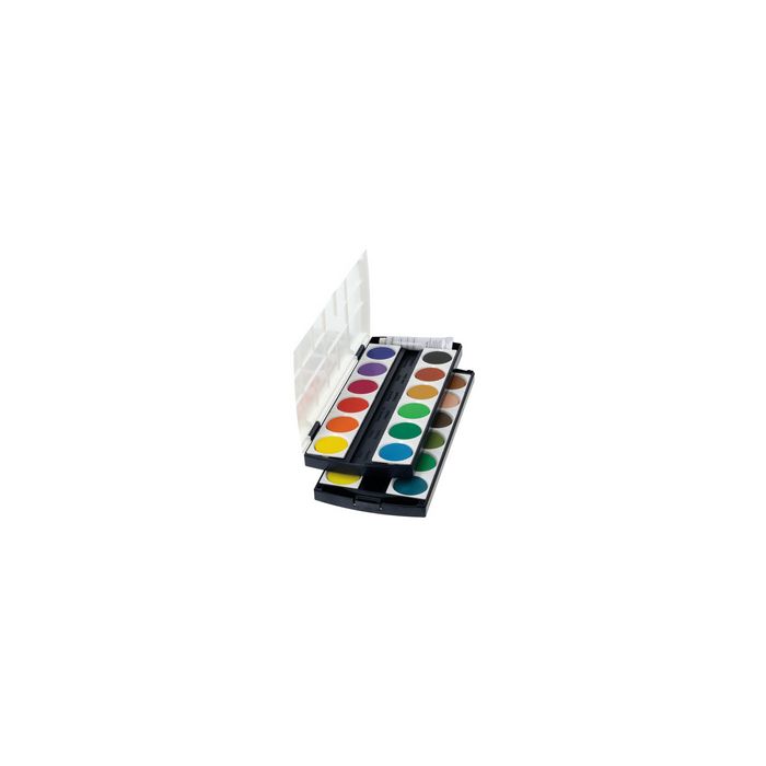 herlitz Pastilles de gouache ST24, 24 couleurs, en plastique