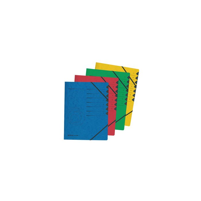 herlitz Trieur easyorga, A4, carton, 7 compartiments, rouge