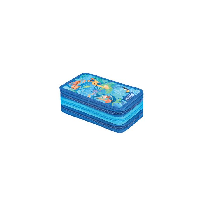 herlitz Étui scolaire triple "Jungle Safari", 31 pièces
