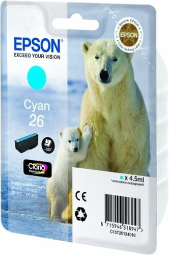 Cartouche d'origine Epson C13T26124010 / 26 - cyan