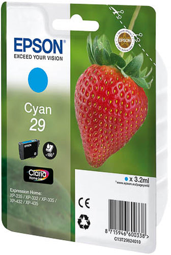 Cartouche d'origine Epson C13T29824010 / 29 - cyan