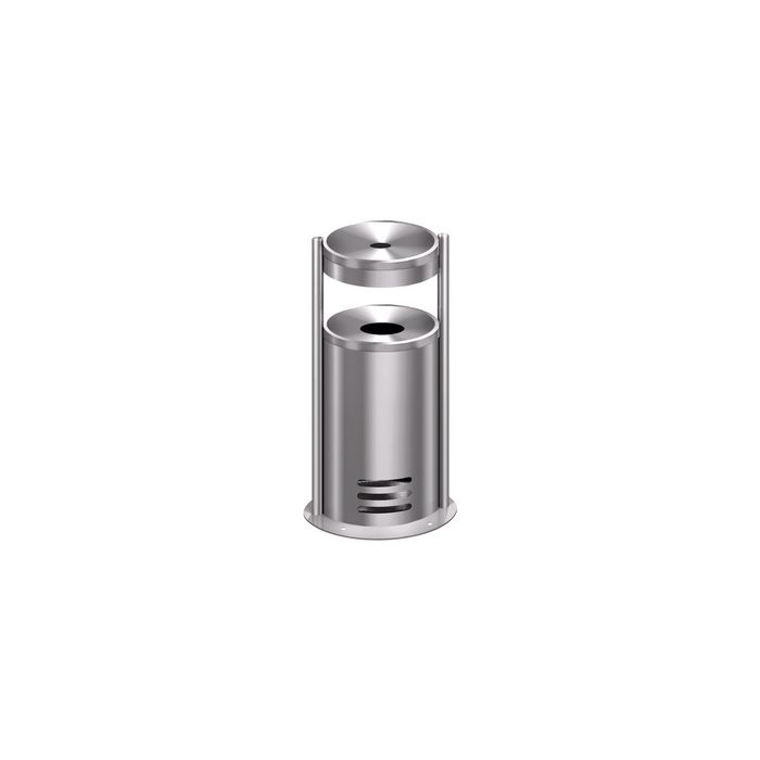 kerkmann Cendrier extérieur sur socle tec-art, rond, argent