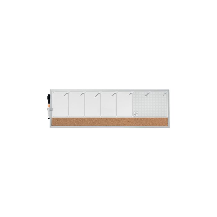 nobo Planning hebdomadaire combiné, tableau blanc/liège