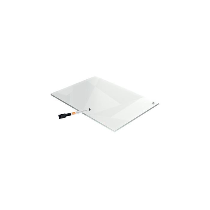 nobo Tableau blanc/bloc-notes de bureau en acrylique, A4