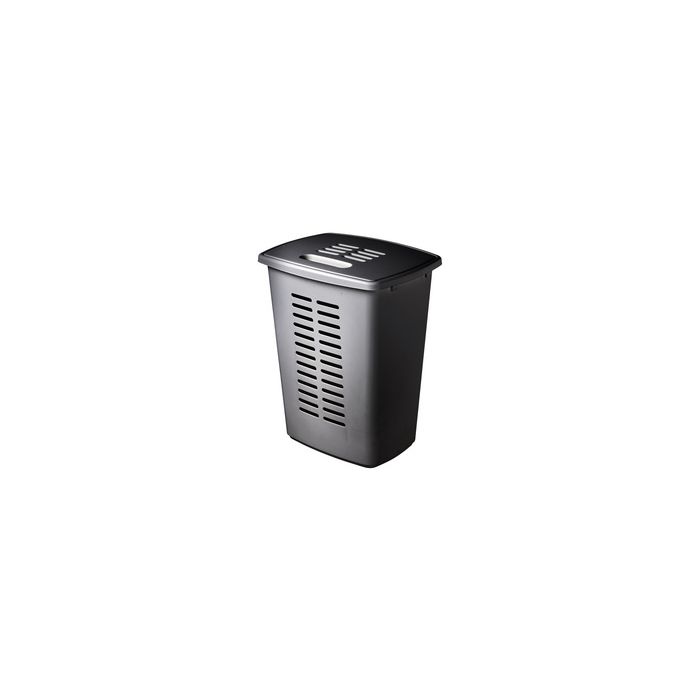 orthex Panier à linge avec couvercle, 60 litres, gris foncé