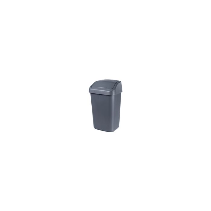 orthex Poubelle à couvercle basculant, 10 litres, gris foncé
