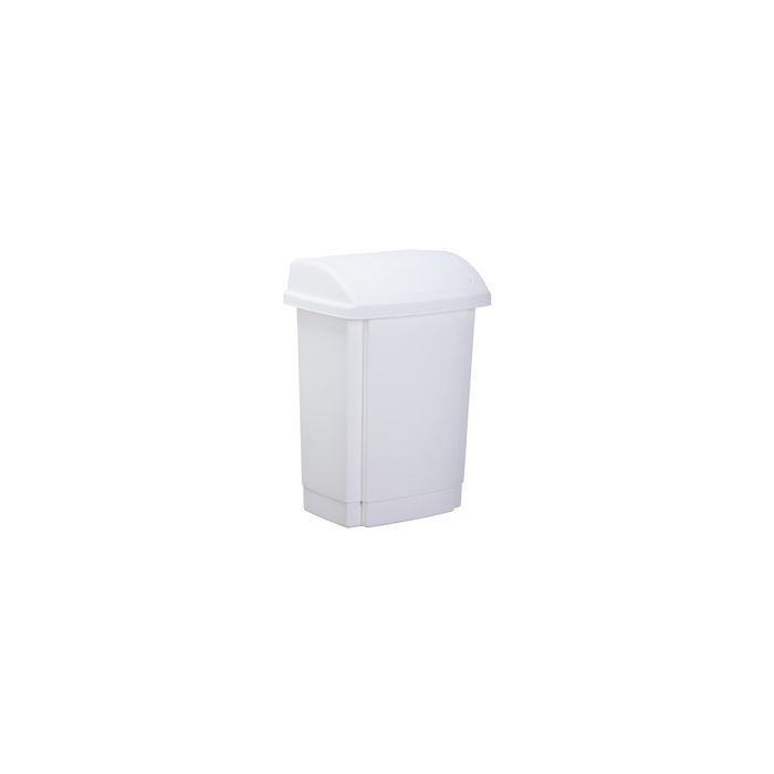 past team Poubelle à couvercle basculant, 25 litres, blanc