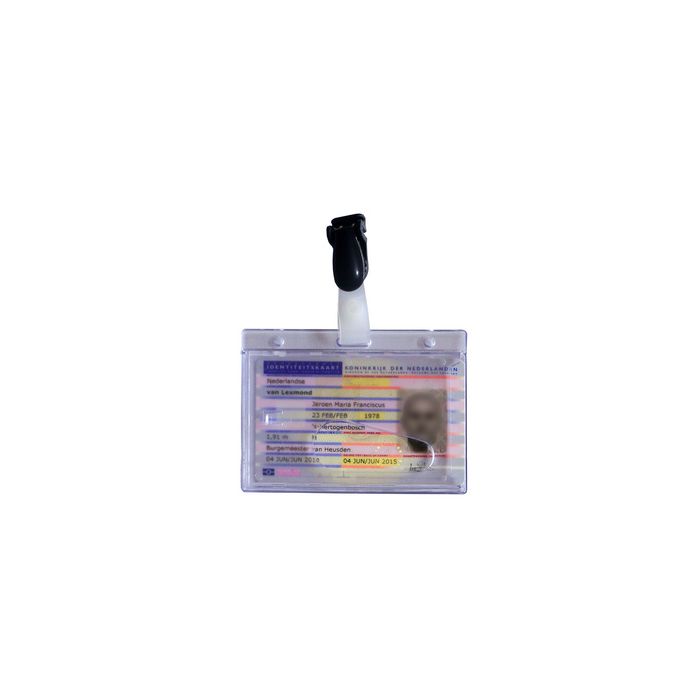 pavo Porte-badge, avec clip, 60 x 90 mm, transparent