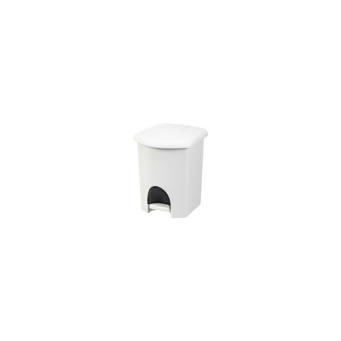 plast team Poubelle cosmétique à pédale, 6 litres, blanc