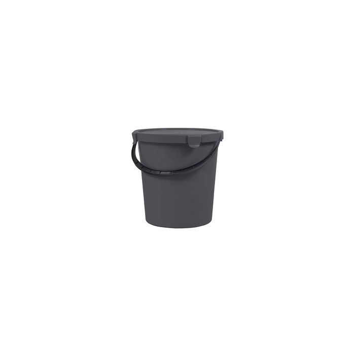 plast team Seau à cueillette avec couvercle, 5 L, gris foncé