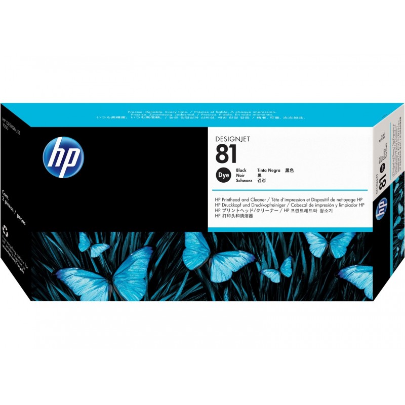 HP81 Tête d'impression de Marque No.81 C4950AE et dispositif de nettoyage Black 1400 copies