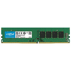 Barrette mémoire 8Go DIMM DDR4 Crucial  2400Mhz (Vert)