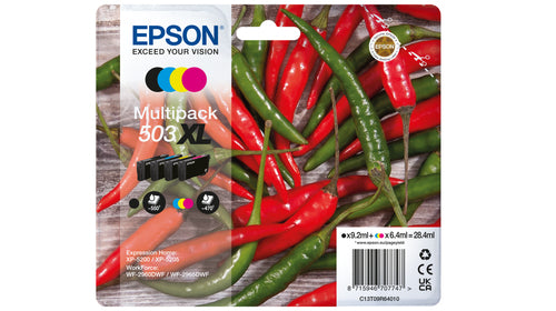Cartouches compatibles premiums Epson C13T09R64010 / 503XL - multipack 4 couleurs : noire, cyan, magenta, jaune