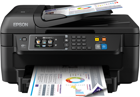 Imprimante multifonctions Epson WorkForce WF-2760WF CL 4/1 RV Couleur jet d'encre - A4/Legal (support) - jusqu'a 33 ppm (impression) - 150 feuilles - 33.6 Kbits/s - USB 2.0, LAN, Wi-Fi(n), NFC