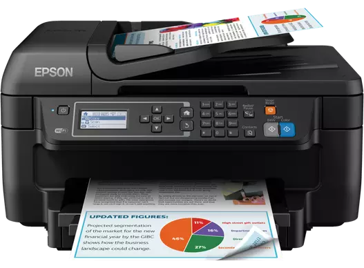 Imprimante multifonctions Epson WorkForce WF-2750WF CL 4/1 RV Couleur jet d'encre A4/Legal (support) - jusqu'a 33 ppm (impression) - 150 feuilles - 33.6 Kbits/s - USB 2.0, Wi-Fi(n)