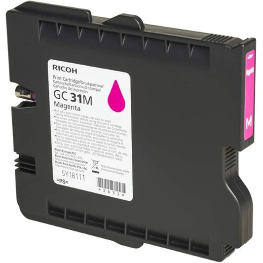 Cartouche Jet d'encre Gel de Marque RICOH Type GC-31M Magenta (1 750 pages)